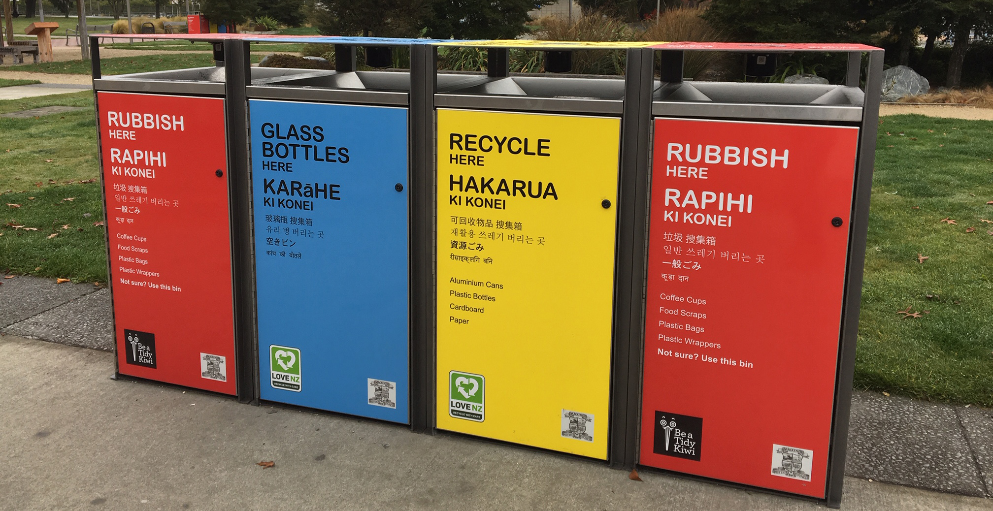 Public place recycling bins McKenzie District