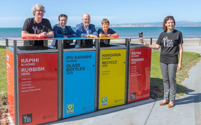 Recycling bins in Gisborne